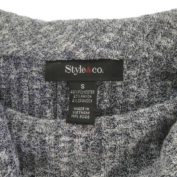 Style & Co Women's S Sweater Long Sleeve Black, Gray, & White - Picture 3 of 9